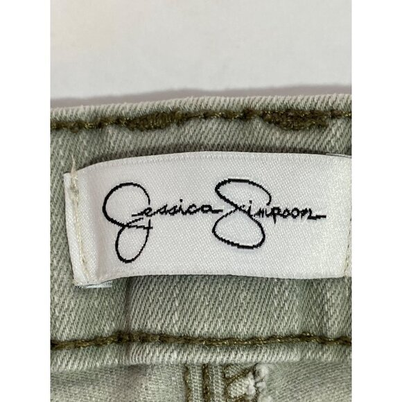 Jessica Simpson Jordan Rolled Crop Skinny Jeans Light Green Size 14/32 - Picture 4 of 12